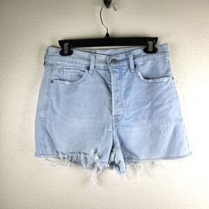 Women's Old Navy Ski-hi A-line Blue Denim Frayed Women Shorts Size 08/Med